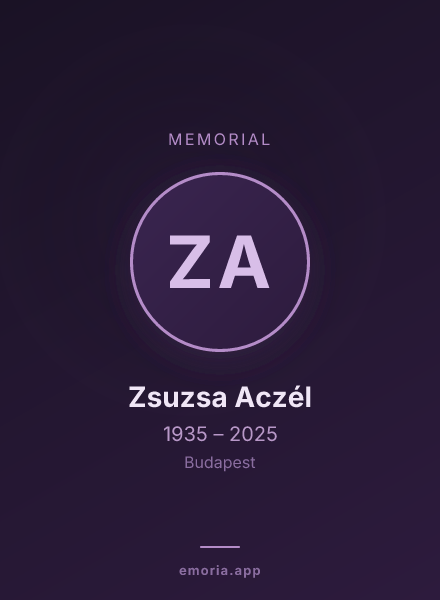 Memorial portrait of Zsuzsa Aczél