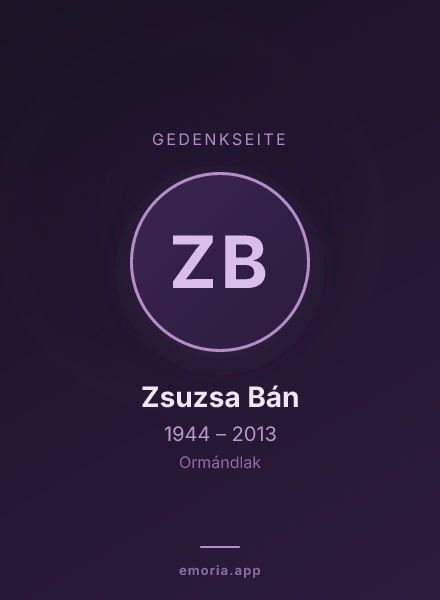 Gedenkportrait von Zsuzsa Bán