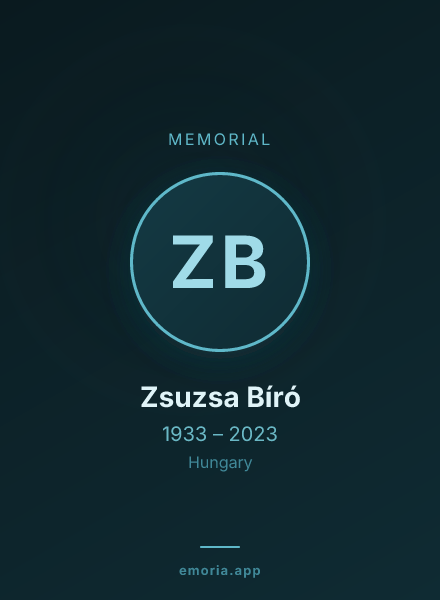 Memorial portrait of Zsuzsa Bíró
