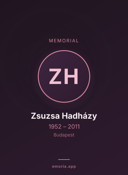 Memorial portrait of Zsuzsa Hadházy