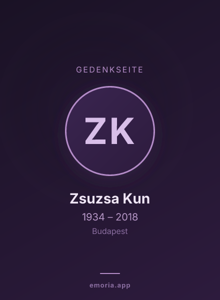 Gedenkportrait von Zsuzsa Kun