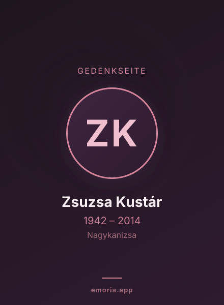 Gedenkportrait von Zsuzsa Kustár