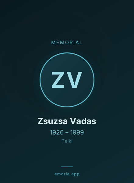 Memorial portrait of Zsuzsa Vadas
