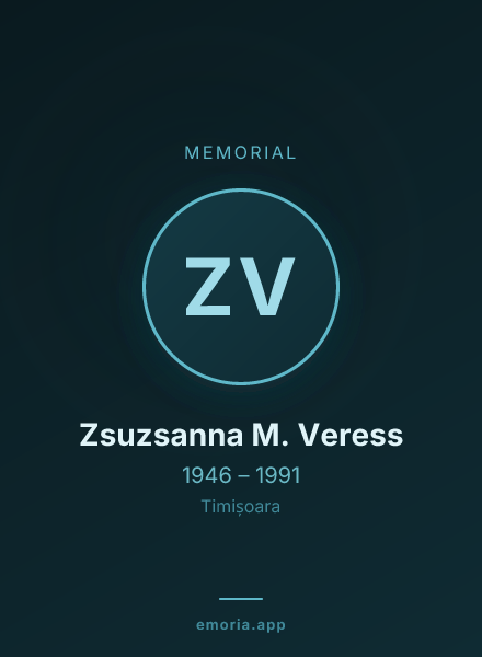 Memorial portrait of Zsuzsanna M. Veress