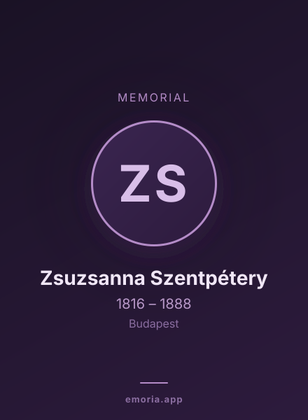 Memorial portrait of Zsuzsanna Szentpétery
