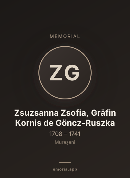 Memorial portrait of Zsuzsanna Zsofia, Gräfin Kornis de Göncz-Ruszka