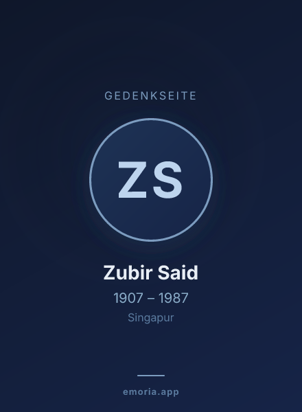 Gedenkportrait von Zubir Said