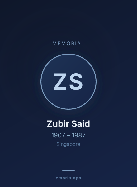 Memorial portrait of Zubir Said