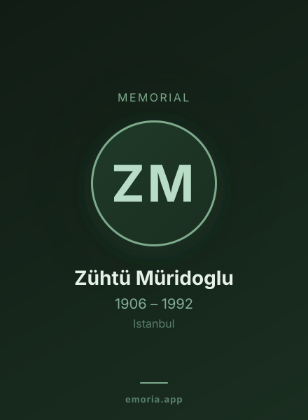 Memorial portrait of Zühtü Müridoglu