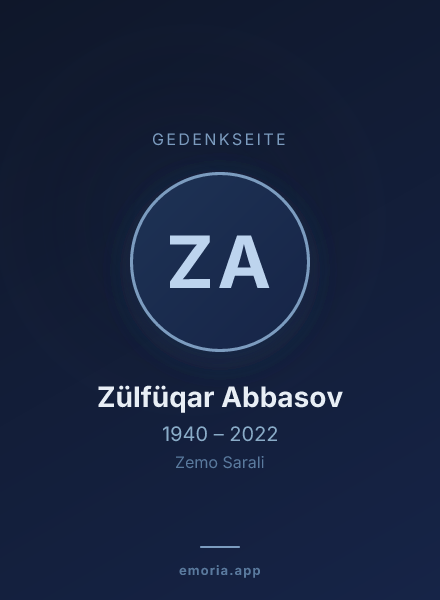 Gedenkportrait von Zülfüqar Abbasov