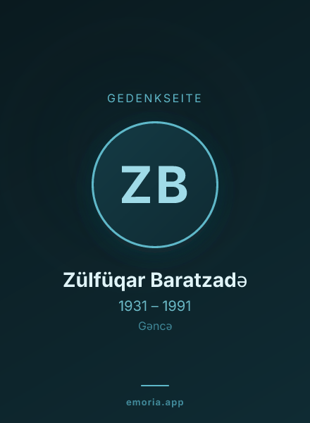 Gedenkportrait von Zülfüqar Baratzadə