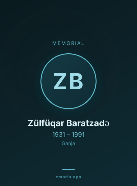 Memorial portrait of Zülfüqar Baratzadə