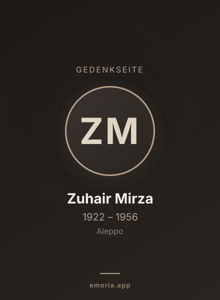 Gedenkportrait von Zuhair Mirza