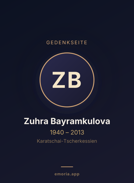 Gedenkportrait von Zuhra Bayramkulova