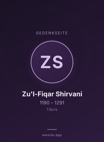 Gedenkportrait von Zu'l-Fiqar Shirvani
