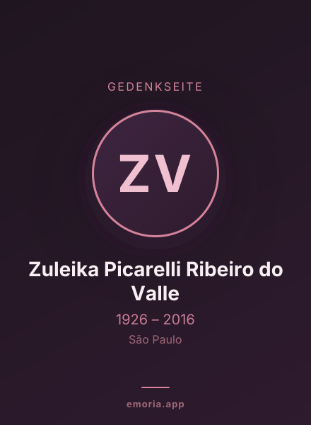 Gedenkportrait von Zuleika Picarelli Ribeiro do Valle