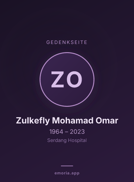 Gedenkportrait von Zulkefly Mohamad Omar