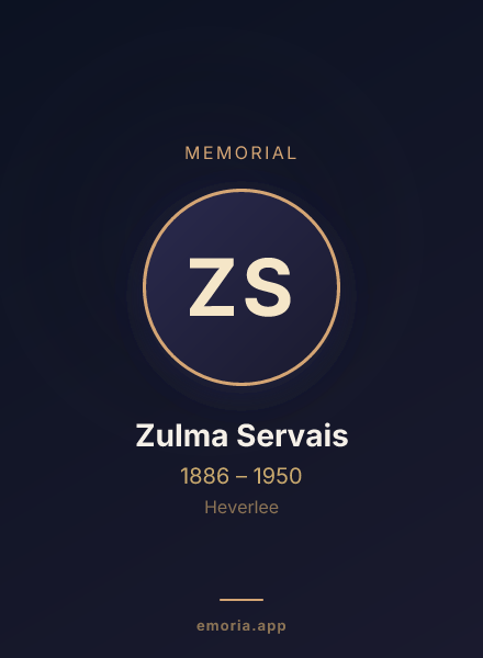 Memorial portrait of Zulma Servais