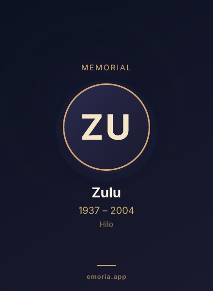 Memorial portrait of Zulu