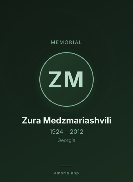 Memorial portrait of Zura Medzmariashvili