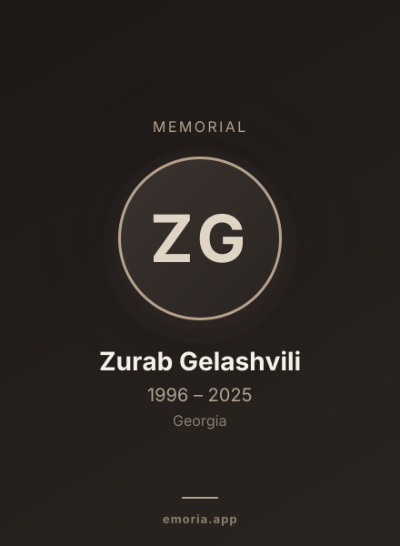 Memorial portrait of Zurab Gelashvili