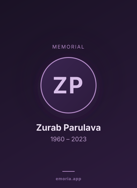 Memorial portrait of Zurab Parulava