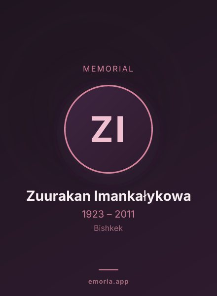 Memorial portrait of Zuurakan Imankałykowa
