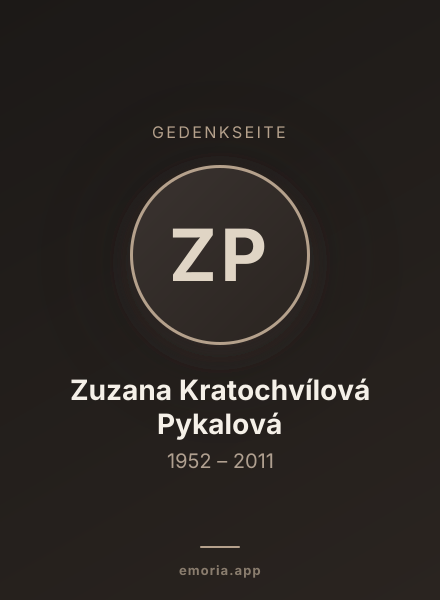 Gedenkportrait von Zuzana Kratochvílová Pykalová