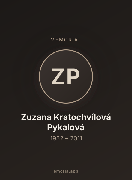 Memorial portrait of Zuzana Kratochvílová Pykalová