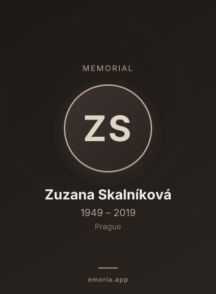 Memorial portrait of Zuzana Skalníková