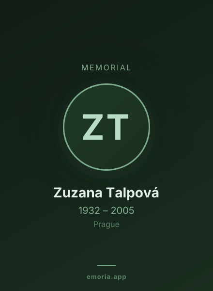 Memorial portrait of Zuzana Talpová