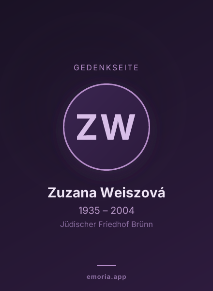 Gedenkportrait von Zuzana Weiszová