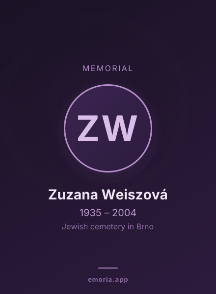 Memorial portrait of Zuzana Weiszová