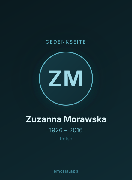 Gedenkportrait von Zuzanna Morawska