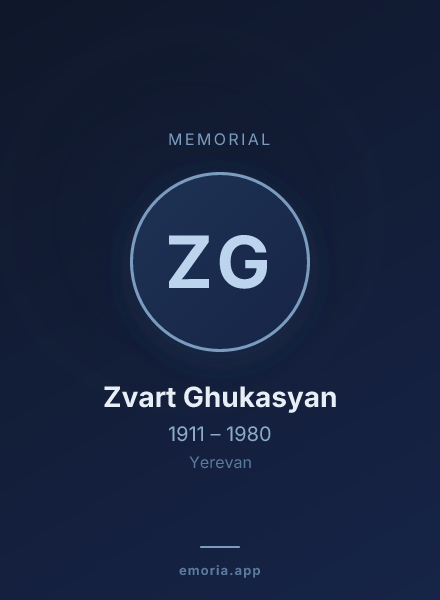 Memorial portrait of Zvart Ghukasyan