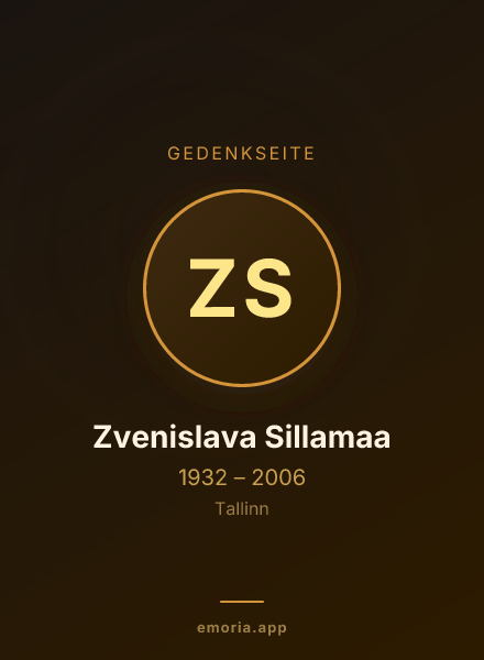 Gedenkportrait von Zvenislava Sillamaa
