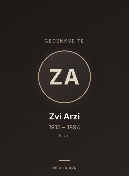 Gedenkportrait von Zvi Arzi