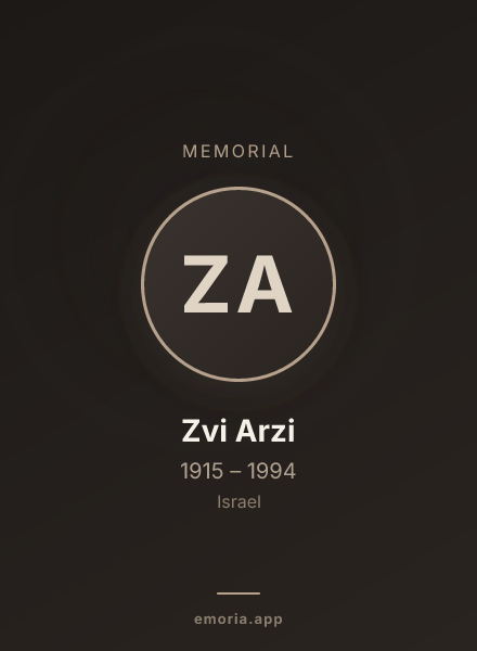 Memorial portrait of Zvi Arzi