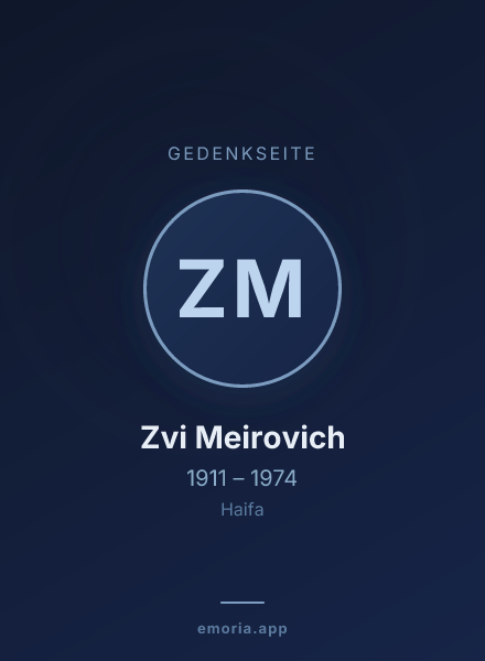 Gedenkportrait von Zvi Meirovich