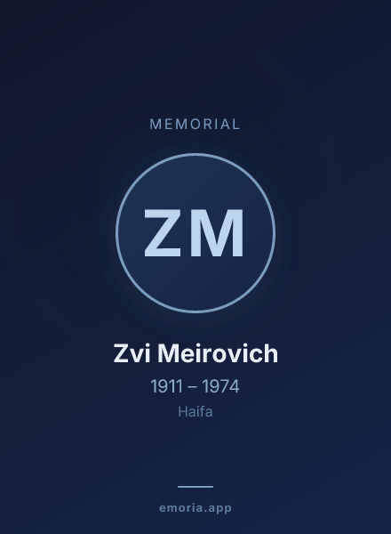Memorial portrait of Zvi Meirovich
