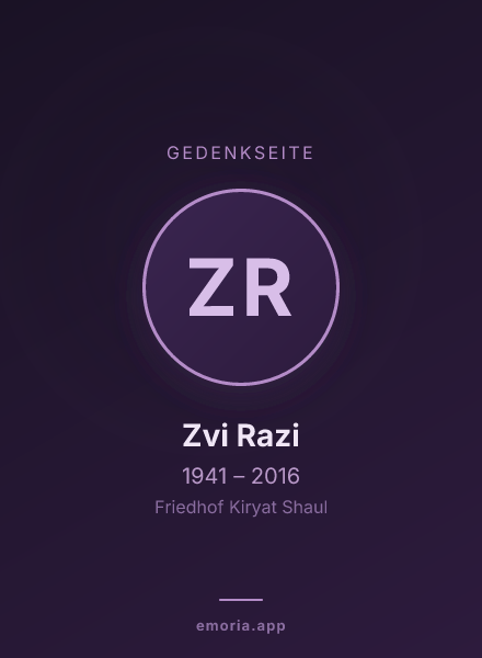 Gedenkportrait von Zvi Razi