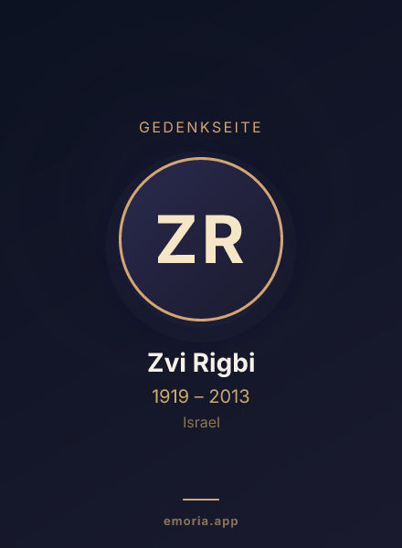 Gedenkportrait von Zvi Rigbi