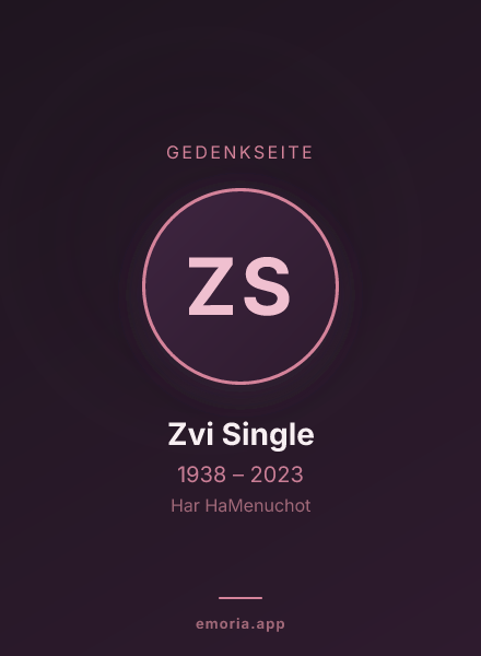 Gedenkportrait von Zvi Single