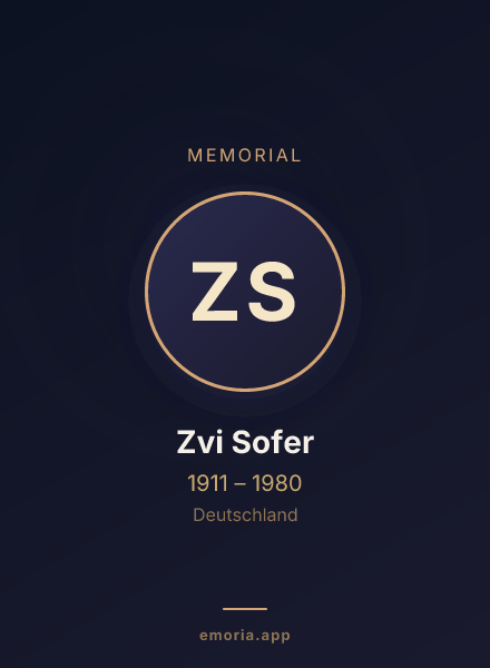 Memorial portrait of Zvi Sofer