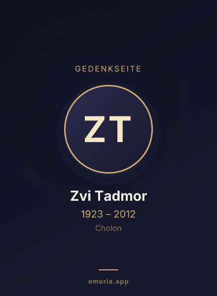 Gedenkportrait von Zvi Tadmor