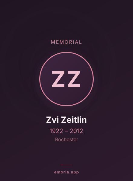 Memorial portrait of Zvi Zeitlin