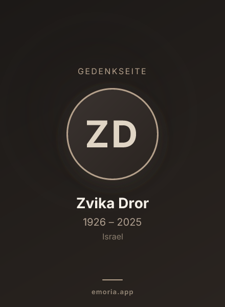 Gedenkportrait von Zvika Dror