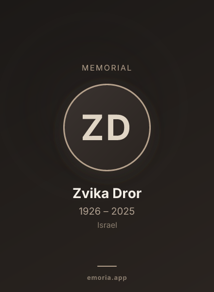 Memorial portrait of Zvika Dror