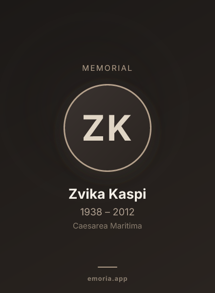 Memorial portrait of Zvika Kaspi