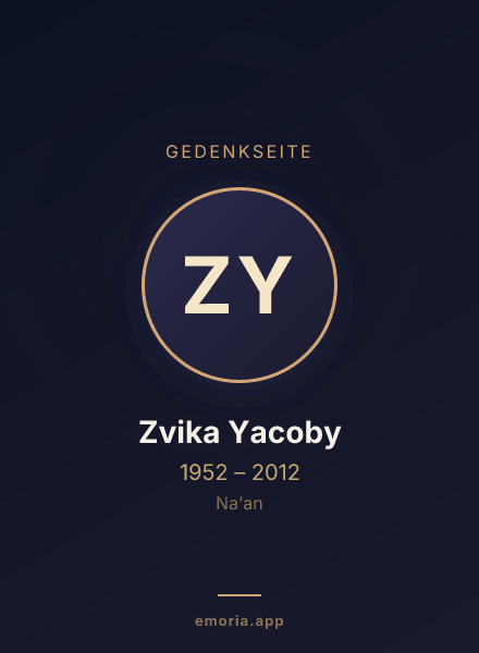 Gedenkportrait von Zvika Yacoby
